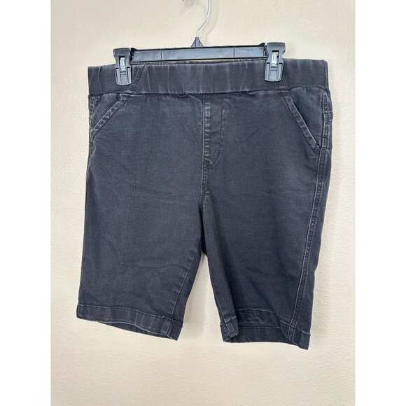 H&H By Harmony & Havoc Womens Black Shorts 14 pull on elastic‎ cottton long - Picture 2 of 7